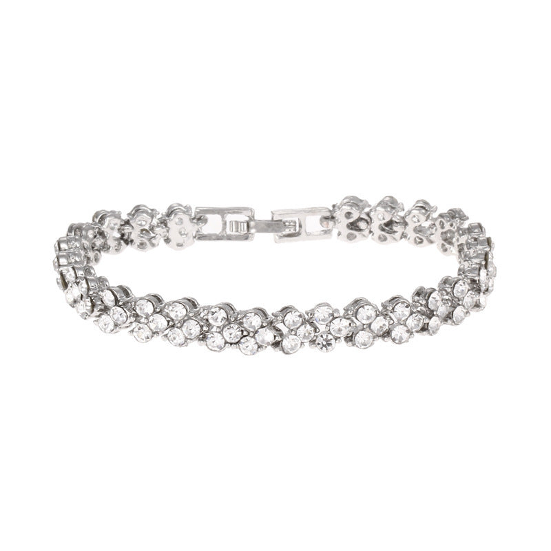 Venta al por mayor Pulsera de aleación de cristal romano de diamantes